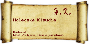 Holecska Klaudia névjegykártya