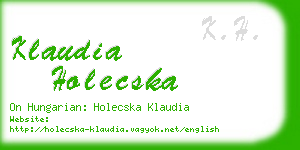 klaudia holecska business card